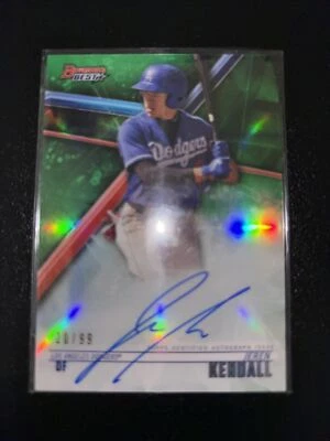 2018 Bowman’s Best Of ‘18 Green Ref Auto Jeren Kendall 20/99 Los Angeles Dodgers - Image 1 of 2