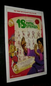 Original 18 FATAL STRIKES BUDDHA PALM STYLE KUNG FU CLASSIC Movie Theatre Poster - Picture 1 of 2