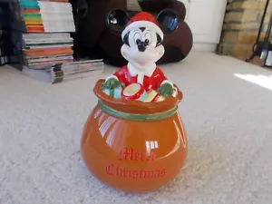 Walt Disney Santa Claus Mickey Mouse Merry Christmas With Gifts Cookie Jar #G292 - Foto 1 di 6