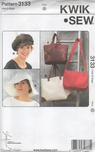 Kwik Sew Pattern 3133 Hats & Bags Newsboy Panelled Bucket Tote Shoulder Bag New - Picture 1 of 9