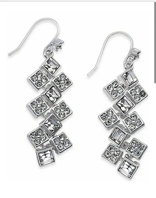 Pendientes colgantes Ralh Lauren de piedra facetada tono plata #91a $48 Foto 1 de 4