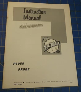Tektronix P6058 Probe Instruction Manual 070-1112-00 - Picture 1 of 6