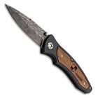 Boker Tirpitz Liner Lock Folding Knife | Walnut Wood / Damascus | 110190Dam