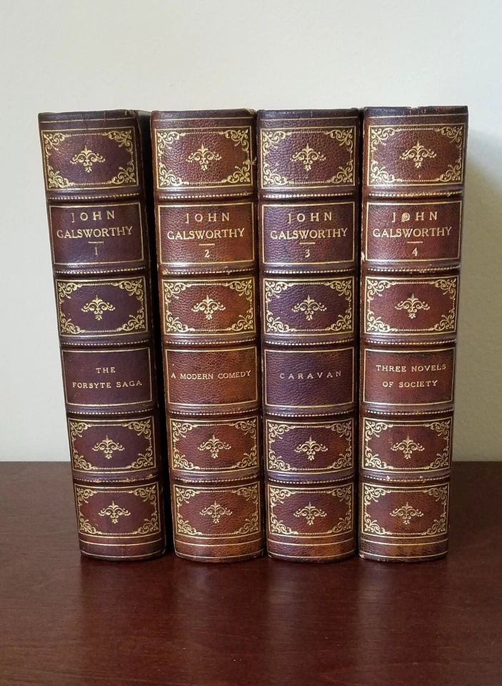 John Galsworthy 4 Volume Compact Edition Scribners 1929 First Edition Signed - Image 1 of 4