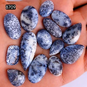14Pc 129Cts Natural Dendrite Agate cabochon Gemstone Lot 35x14 18x14mm #R-8709 - Picture 1 of 4
