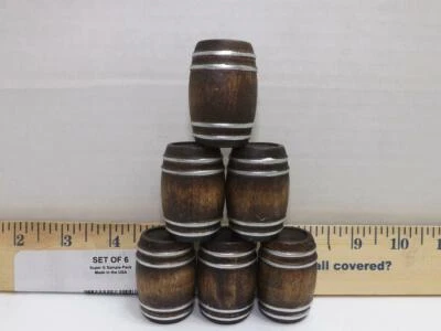 G SCALE WHISKEY BARRELS WINE BARRELS 1/24 DIORAMA MODEL TRAIN CARGO SET OF 6 - Image 1 of 4
