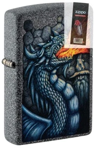 Zippo 49776 Fiery Dragon Design Iron Stone Windproof Lighter + FLINT PACK - Bild 1 von 1