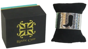 Puño de Plata Pulsera Vaquera Bota Recorte Diseño PUÑO RÚSTICO 1-de su tipo NUEVO EN CAJA - Imagen 1 de 6