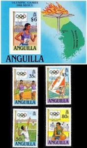 👉 ANGUILLA 1988 SEOUL KOREA OLYMPICS stamps + S/S MNH SPORTS, BASKETBALL - Picture 1 of 1