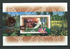 AUSTRALIA 1998 $10 HOJA MINIATURA PÁJARO FILANIPPON '01 SIN MONTAR COMO NUEVA - Imagen 1 de 1
