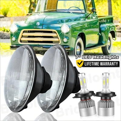 For Dodge D100 D150 D200 D300 7 Inch Round LED Headlight Hi-Lo Beam cool white A - Image 1 of 4