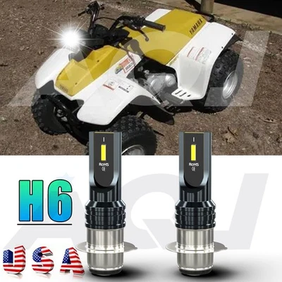 For Yamaha Champ 100 1987-1991 2x H6M 80W 6000k LED Headlight White Bulbs - Изображение 1 из 4