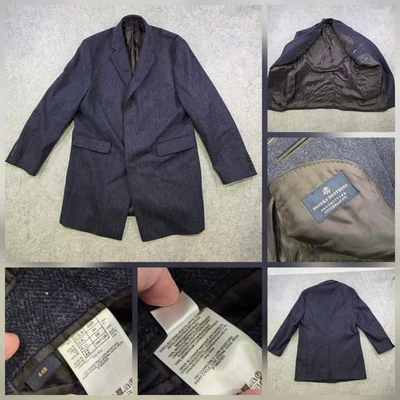 Brooks Brothers Coat Mens 44R Navy Wool Brookstorm Fitzgerald Overcoat Jacket - Image 1 of 4