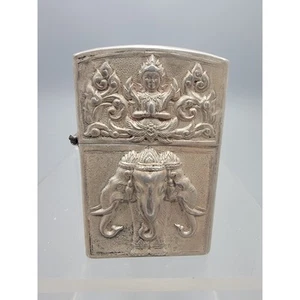 Vintage Antique Sterling Silver India Siam Elephant Lighter - Picture 1 of 6