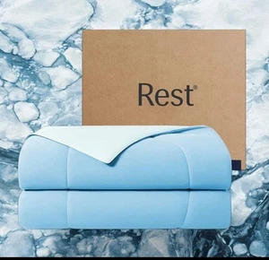 REST® Evercool® Cooling Comforter, King/Cali King, for Hot Sleepers Blue (Sealed - Picture 1 of 10
