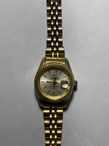 Elgin Ladies Watch Ec 400012 Gold Tone Quartz Used - Picture 1 of 5