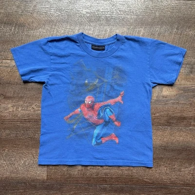 Vintage 2007 Kids S Blue Marvel Spiderman 3 Movie Promo Superhero Nostalgic Tee - Image 1 of 4
