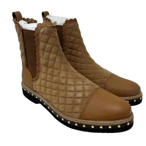 Free People Atlas Quilted Studded Camel Chelsea Boot EU 41/US 11 - Picture 1 of 6