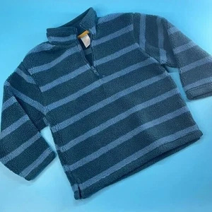 Gymboree Boys Blue & Gray Striped Long Sleeve Pullover 1/4 Zip Sweater Size 4T - Picture 1 of 5