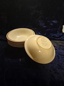 6 cuencos de sopa informales elegancia hearthside gres blanco borde marrón - Imagen 1 de 5