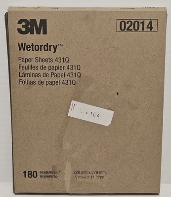 3M 02014 Wetordry™ Tri-M-ITE 180 grit silicon carbide abrasive sheet - 50 SHEETS - Image 1 of 4