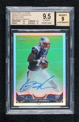 2013 Topps Chrome Rookie Refractor Auto /150 Aaron Dobson BGS 9.5 GEM MINT RC - Image 1 of 3