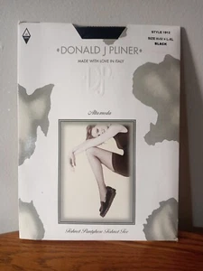 NEW/VTG Donald J Pliner Fishnet Pantyhose Fishnet Toe Size L-XL Black Alta Moda - Picture 1 of 3