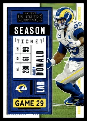 2020 Panini Contenders #53 Aaron Donald Los Angeles Rams Football Card - Image 1 of 2