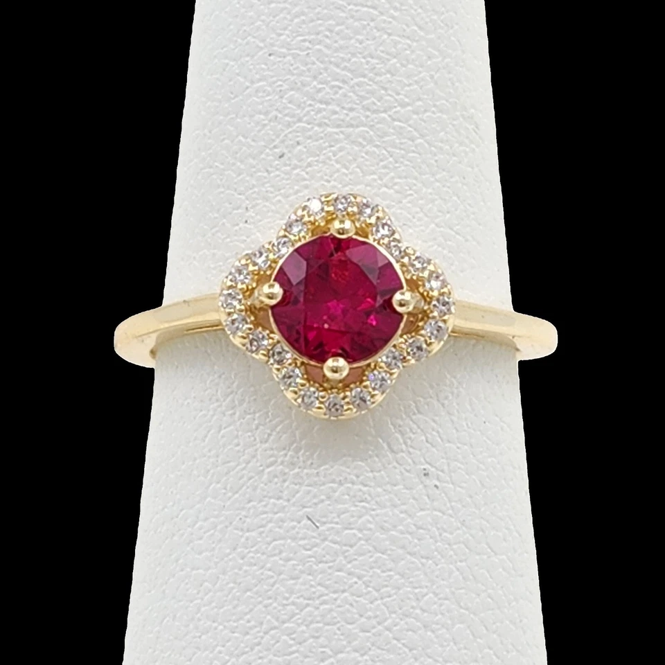 925 Sterling Silver 6mm Ruby Sapphire Size 6 Ring Gemstone Foto 1 de 1