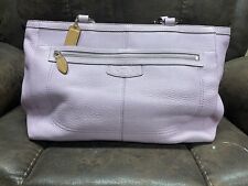 Coach Penelope Pink Pebbled Leather Tote Lilac Purple Large Shoulder Bag