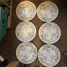 6 x Churchill Emily - Floral China Dinner Plates 10" Set