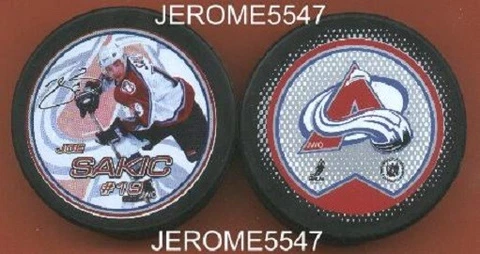 COLORADO AVALANCHE JOE SAKIC White Front NHL FOTO PUCK -#EL_#4L Cover