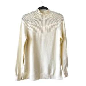 Anthropologie Winter White Tunic Sweater Size Small Holiday Ski Lodge Cozy Top - Picture 1 of 7