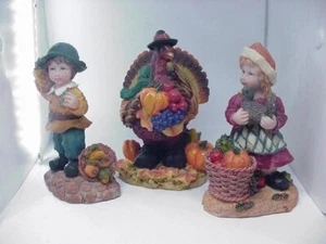 ¡2 PEREGRINOS y un TURQUÍA con BOTAS PUESTAS! Figuras de Acción de Gracias estatuas 43/4" de alto NUEVO - Imagen 1 de 2