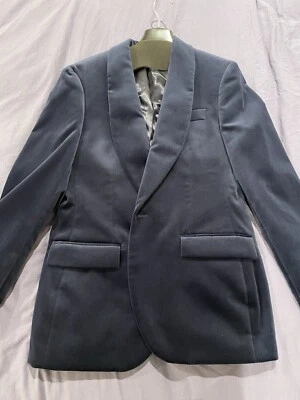 Chaqueta de Esmoquin J.Crew Ludlow Slim-Fit Chal-Cuello en Terciopelo, 38S, Azul Marino Atlántico Foto 1 de 4