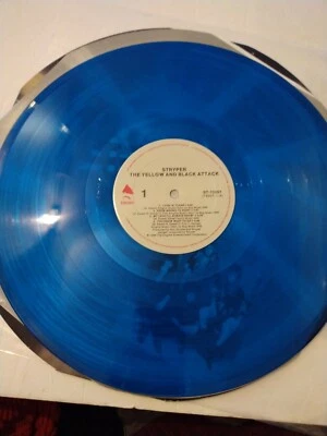 STRYPER "The Yellow And Black Attack" LP (Enigma ST 73207) NM Blue Colored Vinyl - Image 1 of 4