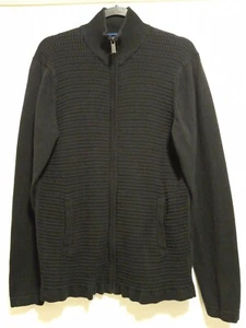 Kenneth Cole Reaction Mens Large Sweater-Black Long Sleeve,Full Zipper Closure  - Picture 1 of 8