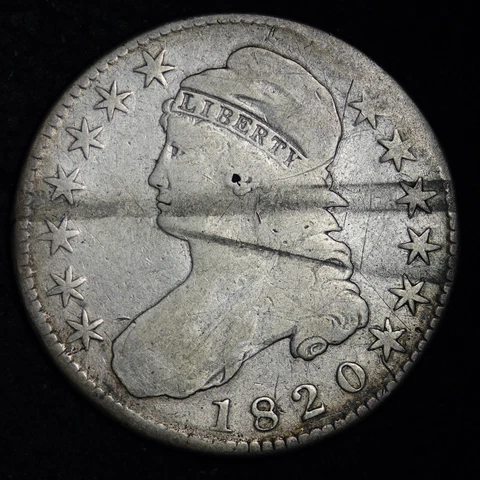 1820 Capped Bust Silver Half Dollar CHOICE VG FREE SHIPPING E221 ABD Cover