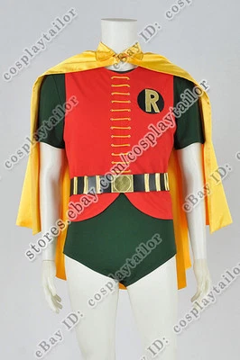 Бэтмен 1966 косплей Робин костюм желтый плащ униформа полный комплект высоты Quqlity классный - Изображение 1 из 4