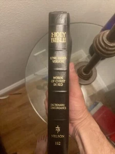 Holy Bible Dictionary Concordance Red Letter Edition King James Nelson 162 KJV - Picture 1 of 13