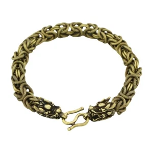 Unique Dragon Head Bracelet Crafted From Sturdy Bronze Wristband for Gatherings - Zdjęcie 1 z 8