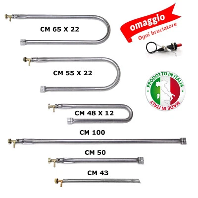 Bruciatore a Gas Gpl Metano assortiti per barbecue pietra ollare piastra ghisa - Immagine 1 di 2