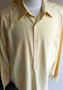 TALBOTS Camicia Uomo LS Bottone Anteriore Giallo Rayon/Poliestere TG XL - Foto 1 di 4