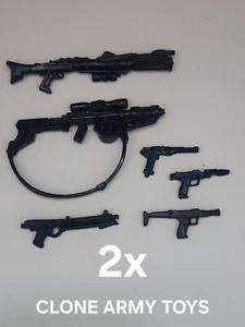 Lotto Armi Star Wars Blaster Riffle Droid Gun Clone VC Collezione Vintage 3,75 - Foto 1 di 2