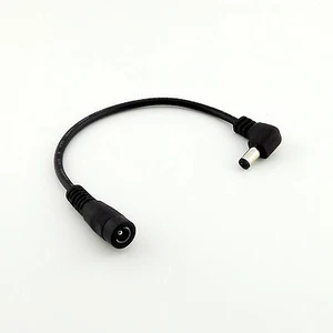 DC Power Plug 5.5mm x 2.5mm Male Right Angle To 5.5 x 2.1mm Female Adapter Cable - Picture 1 of 4