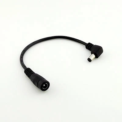 DC Power Plug 5.5mm x 2.5mm Male Right Angle To 5.5 x 2.1mm Female Adapter Cable - Image 1 of 4