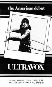 Ultravox British New Wave Punk Original 1979 Konzertflieger Hot Club Philadelphia - Bild 1 von 1