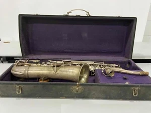 Antique Silver Frank Holton Tenor Saxophone, USA, For Repairs - Picture 1 of 15