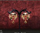 Indian Pakistani high gold plated multicoloured polki earings 