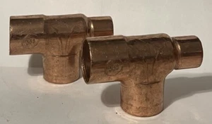 ELKHART 3/4" x 1/2" x 3/4" Writ Copper Tee Reducing Sweat C X C X C Plumbing - Picture 1 of 4
